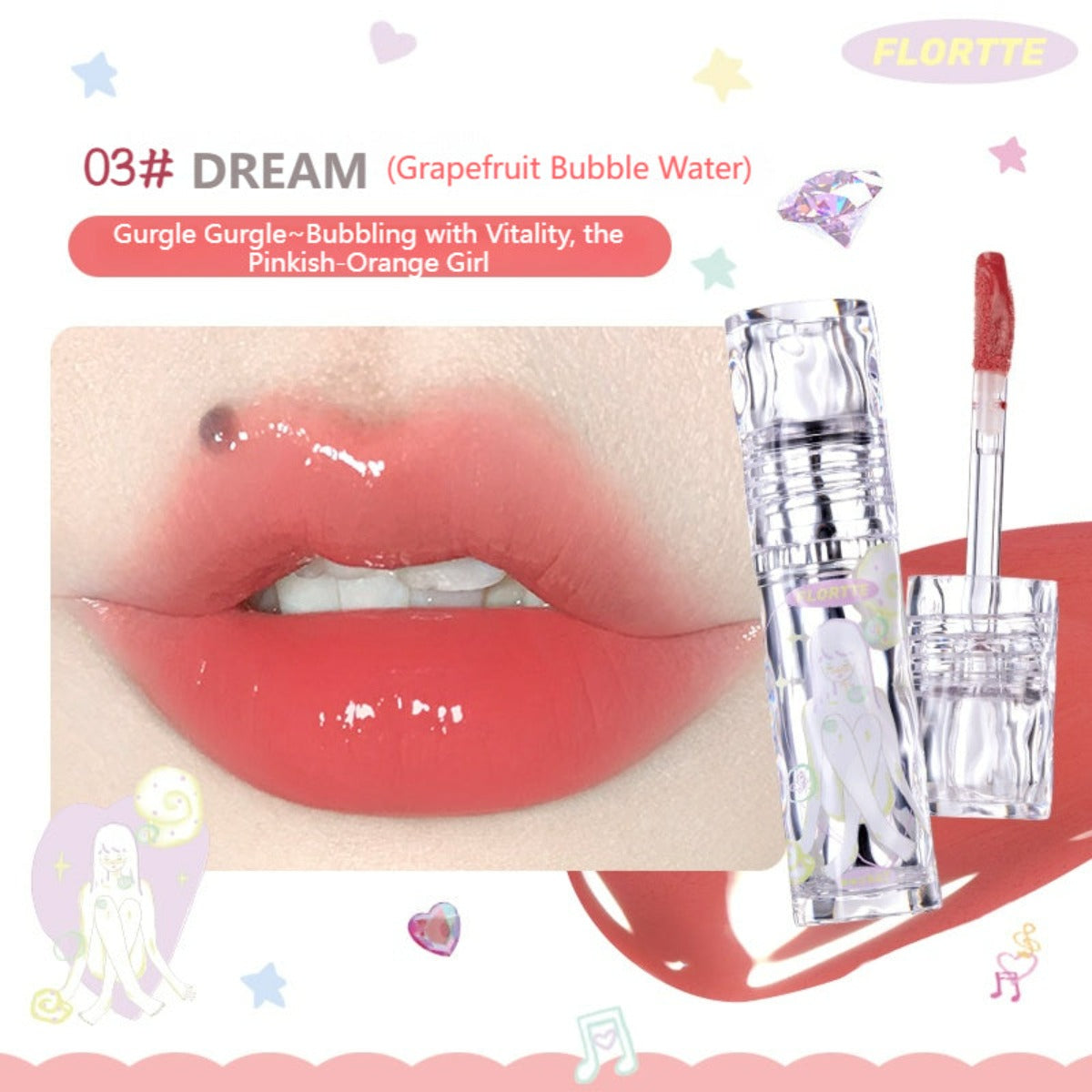 Collection of Girl's World Non-Stick Cup Lip Lacquer in a gallery layout